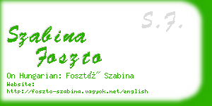 szabina foszto business card